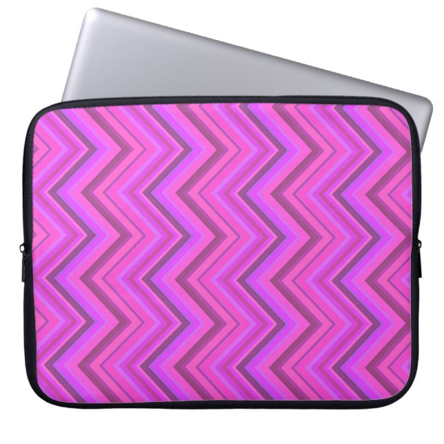 Rosa Streifen Laptopschutzhülle (Vorderseite)