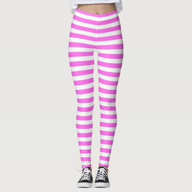 Rosa Streifen Leggings (Vorderseite)
