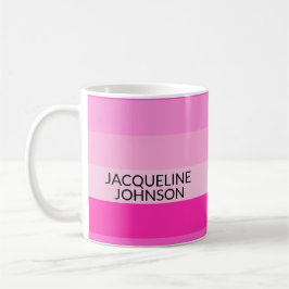 Rosa Streifen Moderne und feminine Monogrammbezeic Kaffeetasse