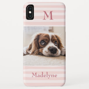 Rosa Streifen Monogramm Foto Personalisiert Case-Mate iPhone Hülle