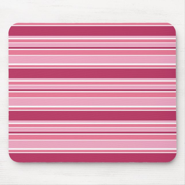 Rosa Streifen Mousepad (Vorne)