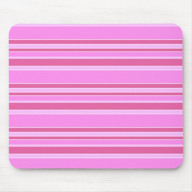 Rosa Streifen Mousepad (Vorne)