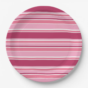 Rosa Streifen Pappteller
