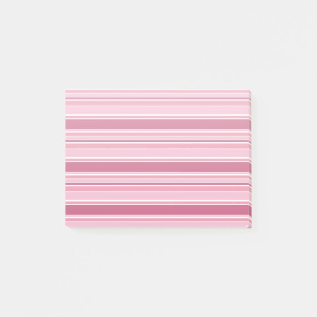 Rosa Streifen Post-it Klebezettel (Vorderseite)