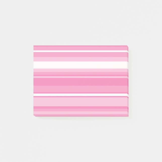 Rosa Streifen Post-it Klebezettel (Vorderseite)
