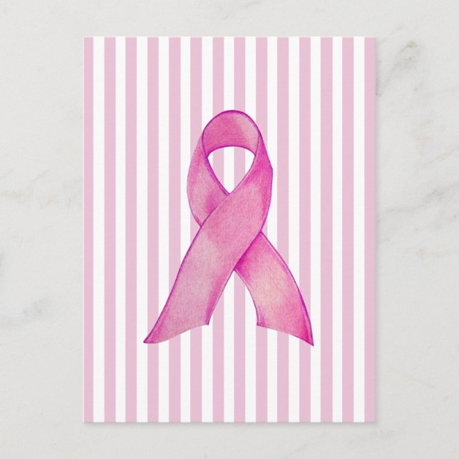 Rosa Streifen Postkarte (Vorderseite)