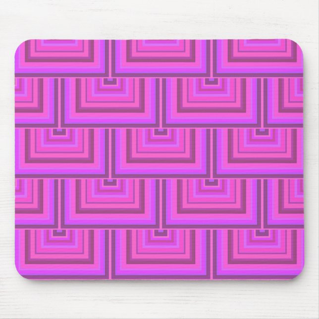 Rosa Streifen quadratisches Skelettmuster Mousepad (Vorne)