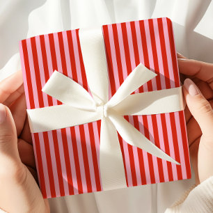 Rosa Streifen Retro Geschenkpapier