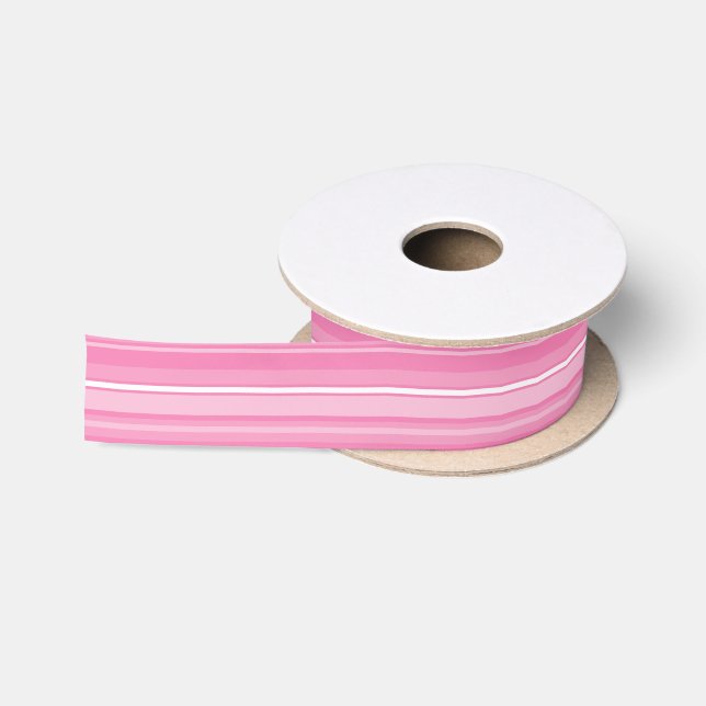 Rosa Streifen Satinband (Spule)