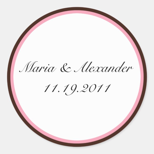 Rosa Streifen Schokolade Braun Siegel / Aufkleber (Vorderseite)