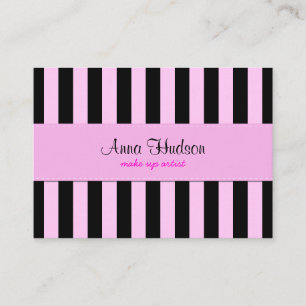 Rosa Streifen, schwarze Streifen, Streifenmuster Visitenkarte