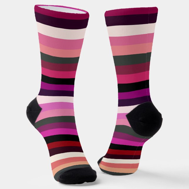 Rosa Streifen Socken (Gewinkelt)