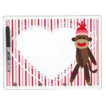 Rosa Streifen-Socken-Affe-trockenes Löschen-Brett