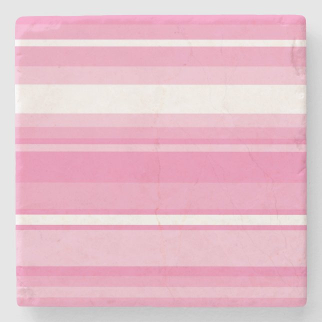 Rosa Streifen Steinuntersetzer (Vorderseite)