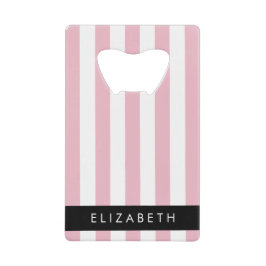 Rosa Streifen, Streifen, Linien, Ihr Name Geldbeutel Flaschenöffner