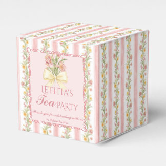 Rosa Streifen-Teeparty-Groß-Millennial-Baby-Party Geschenkschachtel