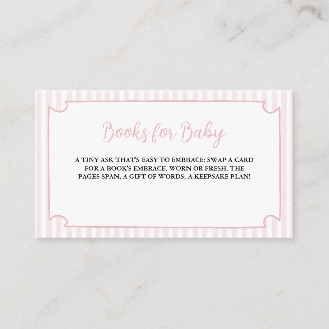 Rosa Streifen Tini One ist auf dem Weg Bücher für  Begleitkarte (Vorderseite)