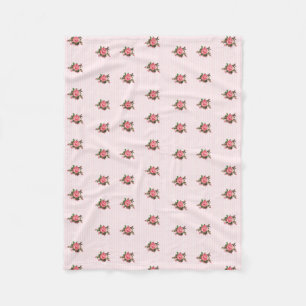 Rosa Streifen und Rosen-Fleece-Decke Fleecedecke