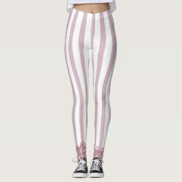Rosa Streifen und Spitzen Leggings
