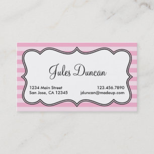 Rosa Streifen Visitenkarte