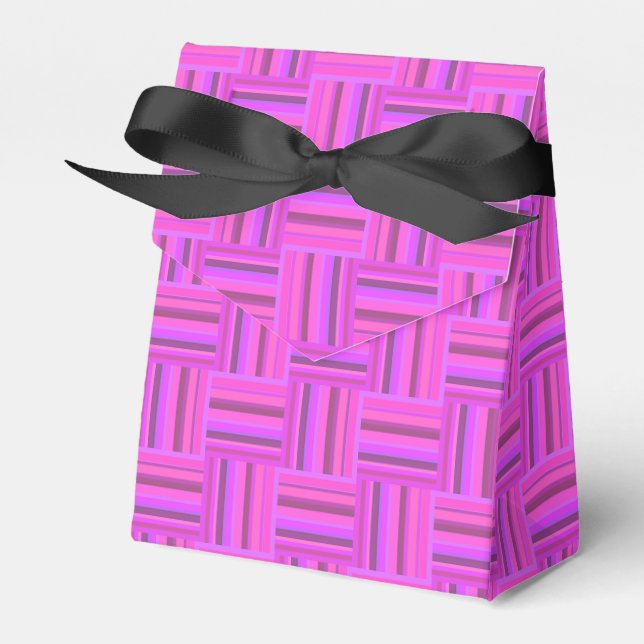 Rosa Streifen Webmuster Geschenkschachtel (Vorderseite)