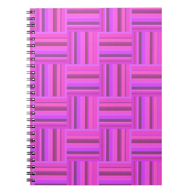Rosa Streifen Webmuster Notizblock (Vorderseite)