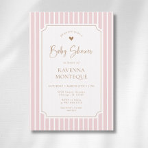 Rosa Streifen Whimsical Gold Rahmen Baby Shower