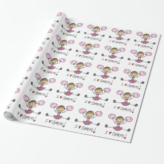 Rosa Strichmännchen-Cheerleader-Verpackungs-Papier Geschenkpapier