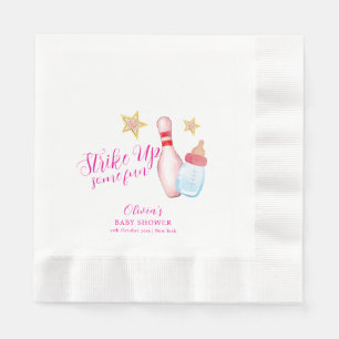 Rosa Strike Up Some Fun Bowling Sport Baby Shower Serviette