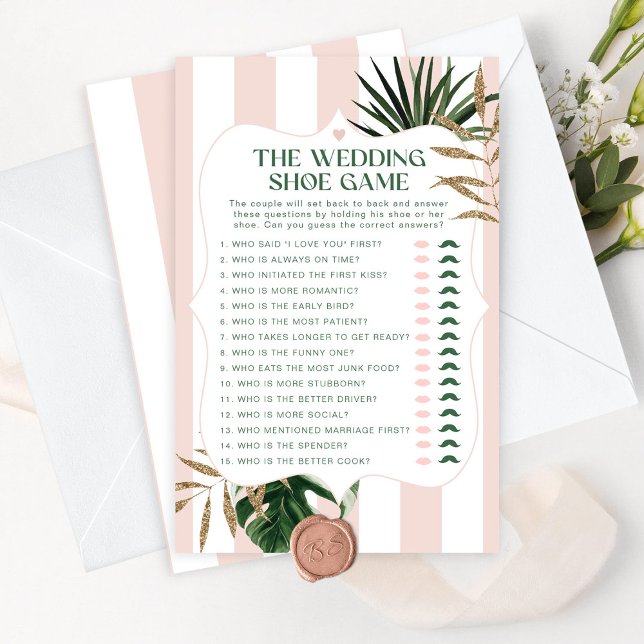 Rosa Stripe tropischen Chic Das Hochzeitsschuhspie (Von Creator hochgeladen)