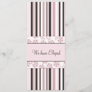 Rosa Stripes Entlaufen-Mitteilungs-Karten Ankündigung