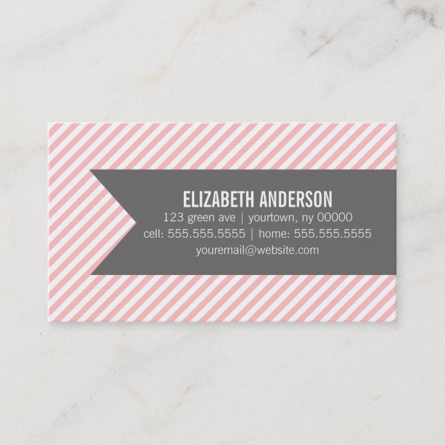 Rosa Stripes SozialTelefonkarten Telefonnummerkarte (Vorderseite)