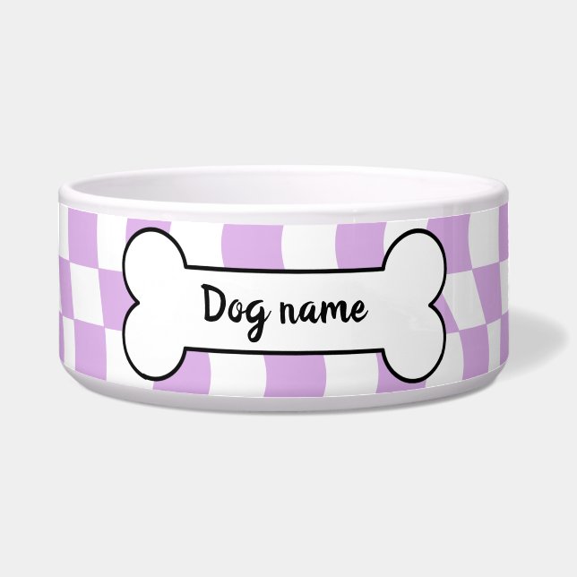 Rosa Stripter Name Bowl Napf (Vorderseite)