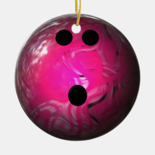 Rosa Strudel-Bowlings-Ball Keramikornament