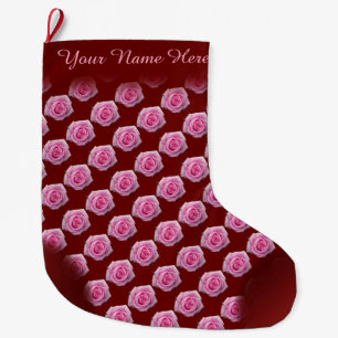 Rosa Strumpf Rose Weihnachten Strumpf Custom Großer Weihnachtsstrumpf