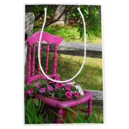 Rosa Stuhl und Blume - Martha's Vineyard Mittlere Geschenktüte