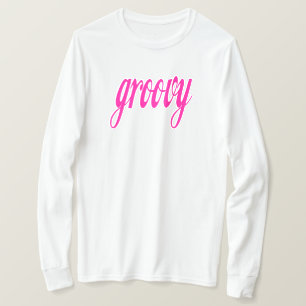 Rosa stylischer Groovy T-Shirt