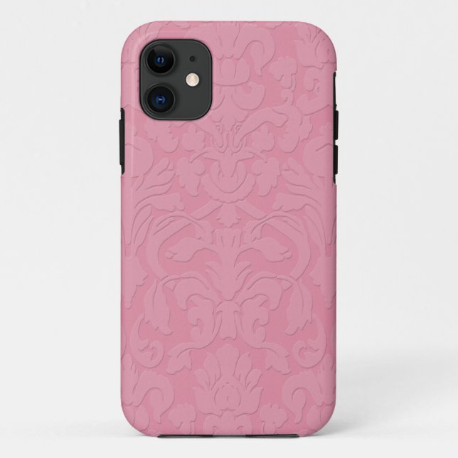 Rosa subtiler prägeartiger Art-Damast iPhone 5 Case-Mate iPhone Hülle (Rückseite)