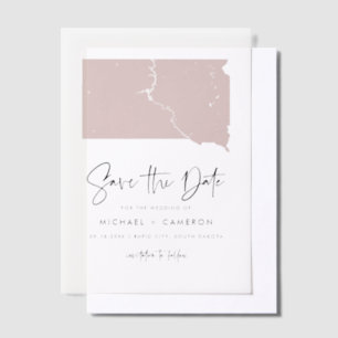 Rosa Süddakota Minimalistisch Save the Date