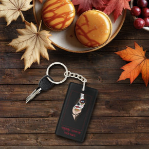 Rosa Sugar Skull Portrait Schlüsselanhänger