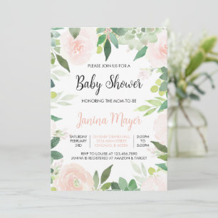 Rosa Sukkulenten-Baby-Shower-Einladung Einladung