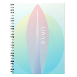Rosa Surfing Ombre Sun Name Notebook Notizblock