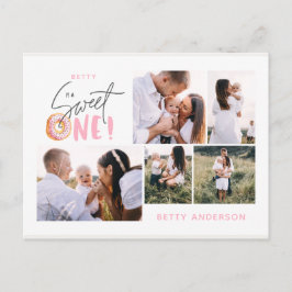 Rosa süß ein Geburtstag Multi Foto Urlaub Feiertagspostkarte