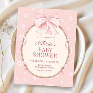 Rosa süße Babyparty Einladung