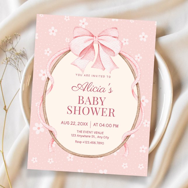 Rosa süße Babyparty Einladung (Von Creator hochgeladen)