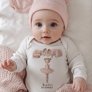 Rosa süße Ballerina Baby Strampler