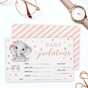 Rosa süße Elefant Mädchen Baby Shower Vorhersagen Briefpapier