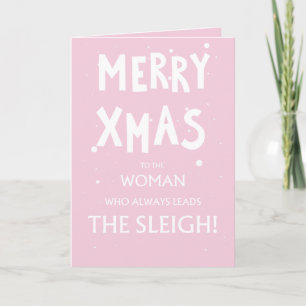 Rosa, süße, freche Weihnachtskarte für Frauen Karte