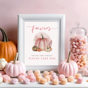 Rosa Süße Kürbis Baby Mädchen Shower Geschenke Hie Poster