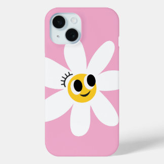 Rosa süße weiße Daisy IPhone 15 Hülle
